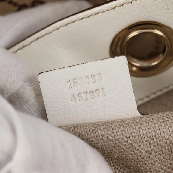 GUCCI GG Canvas Tote Bag Beige Gold 153033 Auth BA5552V - Picture 10 of 16